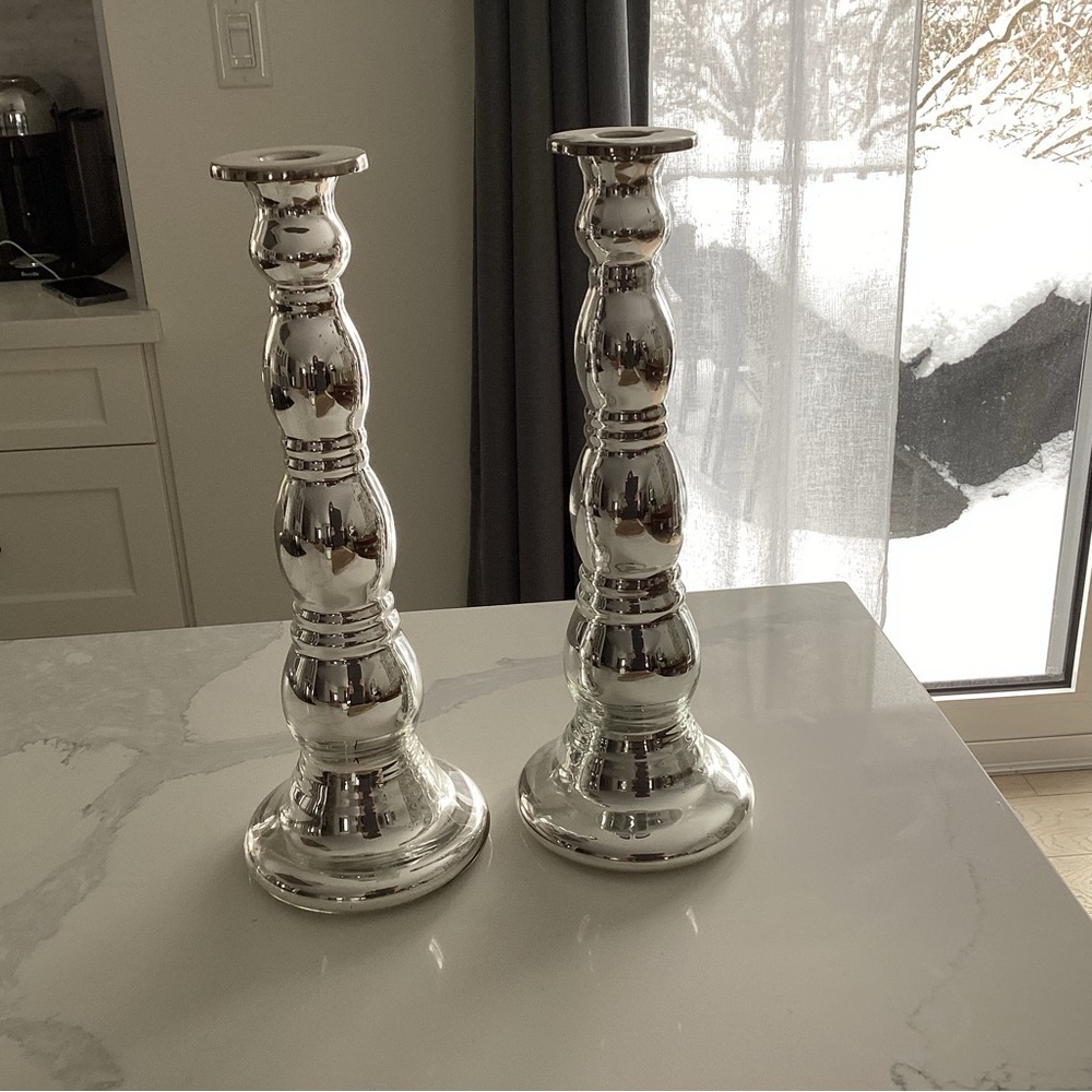 Elegant Silver Candle Holders